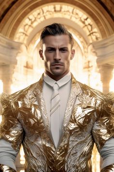 Angel Man Costume, Woman Angel, Golden Angel, Fashion Models Men, Modern Suits, Contemporary Fantasy, Angel Man, Beautiful Dragon