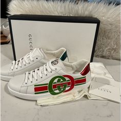 Reposhing This Item I Purchased From @Berebell. Loved It, Bought The Wrong Size. This Is Man 7, Will Fit Woman 8.5 Questions? Leave A Comment Below! Gucci Leather Custom Sneakers With Logo Print, Gucci Custom Lace-up Sneakers With Rubber Sole, Gucci High Top Sneakers, Gucci Low-top Custom Sneakers For Sports, Gucci Custom Lace-up Sneakers With Logo Print, Gucci Low-top Custom Sneakers For Streetwear, Gucci High Tops, Tiger Shoes, Gucci Ace Sneakers