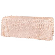 90x132 Petal Circle Taffeta Rectangular Tablecloth - Blush/Rose Gold - CV Linens Burlap Napkins, 120 Round Tablecloth, Folding Chair Covers, Rectangular Tablecloth, Crystal Centerpieces, Sequin Tablecloth, Table Overlays, Flower Panels, Blush Rose