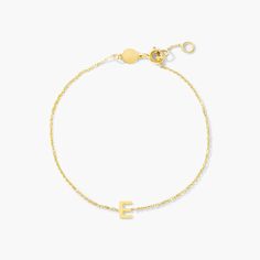 Represent yourself, a loved one, or just rock your favorite letter with a mini initial chain bracelet. This perfect staple for your collection features a 7 inch chain that secures with a spring clasp. Letter measures 5mm. Initial F, Initial E, Staple Pieces, Precious Metals, Chain Bracelet, Gold Bracelet, Initials, Fine Jewelry, Yellow Gold