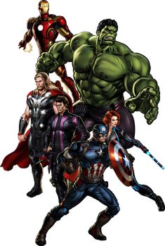 an image of the avengers and their superheros in different poses, including captain america