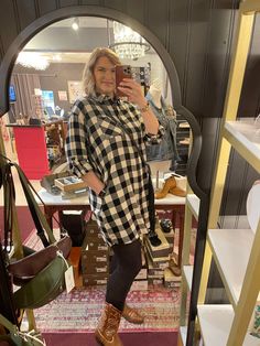 Discover effortless style with our Rubie Buffalo Check Long Shacket. This long white and black button down features a classic buffalo check design, adding a touch of sophistication to any outfit. The functional pockets make it practical for everyday wear, while the timeless print ensures versatility. Perfect for any fashion-forward individual looking to elevate their wardrobe. Anne is wearing a size L, typically XL top and 15-14W Judy Blues Long Shacket, Judy Blues, Check Design, Cheque Design, Buffalo Check, Black Button, Online Retail, Free Giveaway, Effortless Style