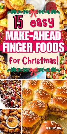 Hosting a holiday party? These 15 make-ahead Christmas finger foods are simple to prepare and perfect for effortless entertaining. Finger Party Food Easy, Christmas Food Gifts Savory, Food For 25 People Party, Christmas Eve Snacks Appetizers Families, Christmas Day Finger Food Ideas, Party Food For Christmas, Simple Christmas Finger Foods