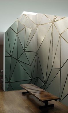 faux metal geometric mural wallpaper Hollywood Golden Era, Dry Erase Wall, Commercial Wallpaper, Damask Wallpaper, Metallic Wallpaper, Modern Wallpaper, Home Wallpaper, Farrow Ball, Wallpaper Samples