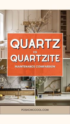 Quartz and Quartzite are the two most misunderstood and often mixed-up countertop materials. Both of them are very popular in today’s market due to the qualities they have, but understanding the differences between them will help you make an informed decision while choosing your countertop material.  In this blog post you will learn more about quartzite vs quartz countertops pros and cons, quartzite vs quartz countertops cost comparison, and quartzite vs quartz maintenance comparison! Earth Tone Quartz Countertops, Quartzite Island Countertop, Coastal Countertops, Most Popular Quartz Countertop Color, Quarts Counter Tops, Quartz Countertops Cost, Silestone Quartz Countertops