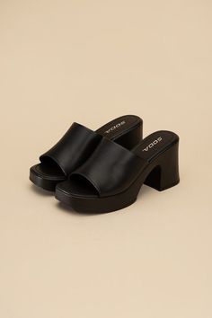 Step into style with our Block Heel Mules! These heeled slide mules offer the perfect combination of comfort and chic. Featuring a block heel and easy slide design, elevate any outfit with these trendy mules. (Mule-goals achieved!) Features: Open Toe, Round, Block Heel, Casual Style, Slide Mule, Slide Material Composition: Synthetic Care Instructions: Use a soft cloth and a little lukewarm water to clean the footwear after use. If necessary, add a small amount of mild soap. Carefully wipe off so Sneaker Plug, Trendy Mules, Thrift Board, Heel Care, Jean Beige, Food Babe, Platform Mules, Usa Products, Platform Block Heels