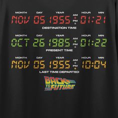 Show off your fandom for classic 80s movies with this Back to the Future women’s black crop tee. The Clock Times tee features a big, bold graphic that has been professionally printed to ensure long-lasting print quality. The Back to the Future franchise fan apparel is classic black, and includes short sleeves and a boyfriend cropped length. The double sided t-shirt is made of 60% cotton and 40% polyester lightweight jersey. It can be machine washed in cold water with like colors, then tumble dri Back To The Future Party Decorations, Back To The Future Shirt, Back To The Future Party, Classic 80s Movies, Future Logo, Black Crop Tee, 80s Theme Party, T Shirt Time, 80s Theme