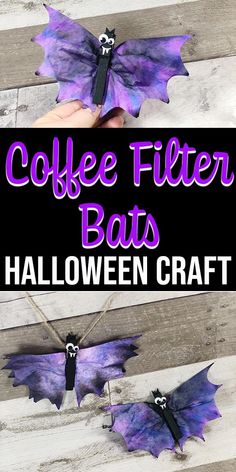 coffee filter bats are the perfect halloween craft for kids and adults to make with their own hands