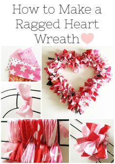 how to make a ragged heart wreath for valentine's day or any special occasion