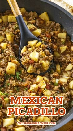 Mexican Picadillo looking extremely delicious Easy Mexican Picadillo Recipe, Mexican Picadillo Recipe, Mexican Picadillo, Carne Guisada, Meatless Main Dishes, Ground Beef Recipes Easy, Easy Mexican, Ground Beef Recipes For Dinner