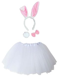 Adult White Rabbit Costume - Tutu Skirt & Headband Set for Adult or Plus Size - Sydney So Sweet White Swan Costume Kids, Peter Rabbit Toddler Costume, Donkey Costume, Easter Bunny Ears Headband, White Rabbit Costumes, Easter Bunny Costume, Easter Costume, Animal Dress Up, Rabbit Costume