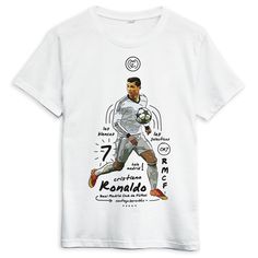 a white t - shirt with an image of ronaldo