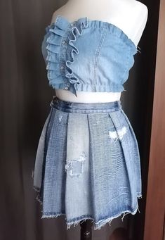 Cute Mini Pleated Denim Skirt Reworked Boho Chic Skirt Jeansrock Distressed Jeans Skirt Reconstructed Chic Jeans Skirt Streetwear Skirt - Etsy Bulgaria Boho Chic Skirts, Streetwear Skirt, Pleated Denim Skirt, Skirt Streetwear, Distressed Jean Skirt, Chic Skirt, Mini Pleated Skirt, Pleated Denim, Mini Denim Skirt