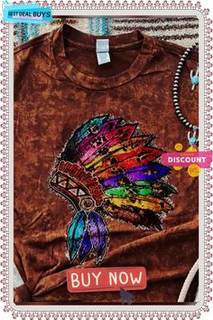 Short Sleeve Cotton-blend Casual T-shirt Multicolor Graphic Print T-shirt For Fall, Brown Screen Print T-shirt For Summer, Bohemian Multicolor Sublimation Print T-shirt, Brown Bohemian Crew Neck T-shirt, Bohemian Brown Crew Neck T-shirt, Multicolor Screen Print Tops For Fall, Brown Crew Neck T-shirt With Screen Print, Brown Short Sleeve T-shirt With Sublimation Print, Bohemian Multicolor Top With Screen Print