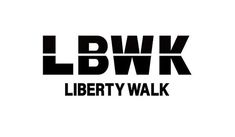 the liberty walk logo is shown in black and white