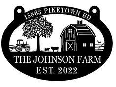 the logo for the johnson farm est 2092, located in piketown rd