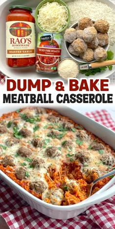 dump and bake meatball casserole is an easy dinner recipe