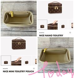 Ships fast from US Felt Insert | Organizer | Shaper | Protector for NICE Nano | NICE Mini Toiletry Pouch -- Color: Beige -- Sizes: 2 sizes available NANO - designed for NICE NANO (with size of 5.5 x 4 x 3.3 inches) MINI - designed for NICE MINI (with size of 7.9 x 5.3 x 4.7 inches) --Hand-made in Premium quality Purse Insert, Toiletry Pouch, Michael Kors Monogram, Louis Vuitton Damier, Purses And Handbags, Premium Quality, Felt, Pouch, Louis Vuitton