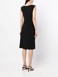 Sachin & Babi Diana ruched-detail Dress - Farfetch Black Ruched Sleeveless Midi Dress, Ruched Midi Length Sleeveless Dress For Work, Ruched Sleeveless Midi Dress For Work, Ruched Sleeveless Knee-length Dress For Evening, Knee-length Ruched Sleeveless Evening Dress, Ruched Sleeveless Knee-length Evening Dress, Black Midi Dress With Ruched Bodice For Work, Elegant Black Ruched Sleeveless Dress, Knee-length Ruched Sleeveless Dress For Work