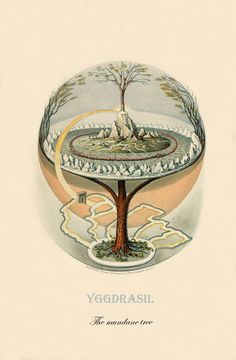 an illustration of a tree in the center of a plate