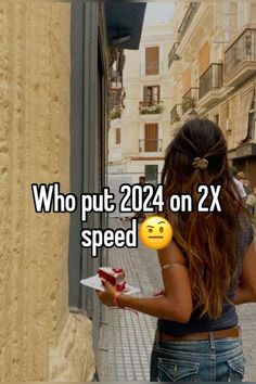 a woman holding a piece of cake in her hand with the caption who put 240 on 2x speed