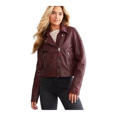 Spot See Photo See Photo, Jackets & Coats, Jackets For Women, Leather Jacket, Size 6, Red, Leather, Women Shopping, Color