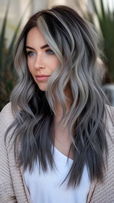 Elevate your style with a combination of soft ash grey highlights and a stunning silver money piece. This look adds depth and brightness, giving you a sophisticated, trendy vibe. #ElevatedStyle #GreyHighlights #SilverHairTrend #MoneyPieceMagic Grey Moneypiece Hair, Ashy Brown Hair With Money Piece, Silver Money Piece Hair, Silver Money Piece, Ash Silver Balayage, Gray Money Piece Hair, Ashy Grey Balayage, Ash Brown Hair With Money Piece