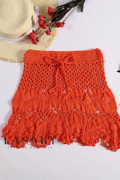 Lasaky - Chic Seaside Vacation Bohemian Hook Lace Crochet Hollow Half-Length Skirt Bohemian Stretch Skirt For Vacation, Crochet Mini Skirt For Summer, Beach Crochet Mini Skirt, Summer Mini Skirt With Crochet Trim, Casual Summer Skirt With Crochet Trim, Casual Crochet Beach Skirt, Summer Crochet Skirt For Vacation, Casual Crochet Skirt For Beach, Summer Vacation Crochet Skirt