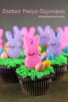 some cupcakes that have been decorated like bunnies