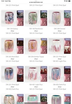 many different types of glass vases on display in an advertisement for the company's website