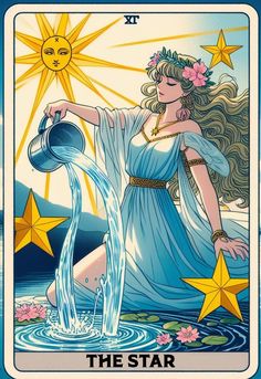 the star tarot card with water pouring out of it