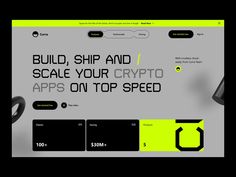 an image of a website page with the words build, ship and scale your crypt apps on top speed