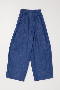 the blue pants are made from linen