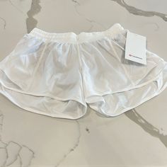 Lululemon Hotty Hot Lr 4” Lined Short, White, Brand New, Never Worn, Tag On White Lulu Shorts, White Nylon Beach Activewear, Lululemon Hotty Shorts White Outfit, White Lululemon Workout Shorts, White Nylon Yoga Shorts, Lululemon Hotty Shorts White, White Lululemon Shorts, Lulu Lemon Shorts, Lulu Shorts