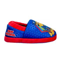 Nickelodeon Paw Patrol Marshall and Chase Toddler Boys' Dual Sizes Slippers. Featuring a Fun design of your kids Favorite pups! The perfect footwear for kids to relax or play indoors, ready with a padded footbed and textured sole to prevent slips. These slippers are made from high-quality, soft plush materials- lightweight, warm, and comfortable for your child’s feet.  Shoe Material : Synthetic Shoe Closure Type : Slip-on Country of Origin : Imported Synthetic Slip-on Slippers For Playtime, Playful Non-slip Slippers For Playtime, Red Slip-on Slides For Outdoor, Playful Synthetic Slip-on Slides, Blue Slip-on Slides With Rubber Sole, Paw Patrol Marshall, Slip On Slippers, Paw Patrol Nickelodeon, Marshall Paw Patrol