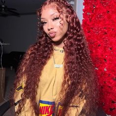 Hair Name: Lace Front Wigs Hair Style: Water Wave Hair Hair Length: 8-30 inches Wig Weight: 200-320g/Wig (Depending on Length and Density) Color: Reddish Brown Color Density: 150%, 200% Lace Size: 13x4 Lace Frontal Cap Size: Medium, about 22.5 inches Quality: 100% Virgin Human Hair Wigs Last for One More Year lace Medium Brown Top Swiss Lace Hairline Pre plucked Shipment: DHL, FedEx, or UPS 3-7 Business Days Textured Curly Hair, Dyed Hair Inspiration, Color Water, Dope Hairstyles, Auburn Hair, Front Lace Wigs Human Hair, Hair Inspiration Color, Baddie Hairstyles, Reddish Brown