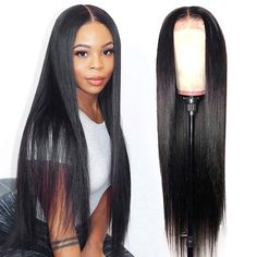 4x4 Lace Closure Wig Pre Plucked Closure Wigs 180% Density -Silky Straight -SULMY 16 Inch 150% On Sale 100% Remy Human Hair, Fast Shipping, 2 to 7 Days to be Delivered. Bone Straight Middle Part, 4x4 Lace Closure Wig, Best Lace Wigs, Peruvian Straight Hair, Long Human Hair Wigs, Straight Hair Bundles, Closure Wigs, Remy Hair Wigs, Short Human Hair Wigs