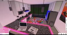 Bloxburg Kitchen Ideas Black People, Kids Bloxburg Room, Bloxburg Apartment Decals, Roblox Room Ideas, Bloxburg Apartment, Pink Apartment Decor, Bedroom Layouts For Small Rooms, Winter House Exterior, Bloxburg Decals Codes Aesthetic