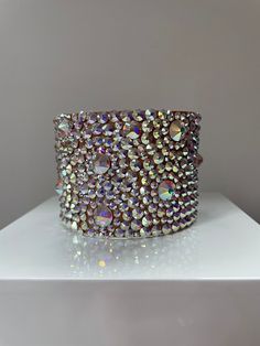 Vera Wang Jewelry, Rapper Jewelry, Cuff Bracelets Handmade, Interior Dimensions, Bracelets Diy, Beaded Bracelets Diy, Crystal Ab, Rhinestone Bracelet, Shine On