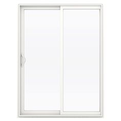 an open sliding glass door on a white background