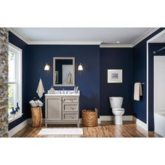 772515413056_08673456_899880046.jpg Gray Bathroom Vanity, Navy Blue Bathrooms, Yellow Bathroom Decor, Transitional Style Decor, Navy Bathroom, White Bathroom Vanity, Bathroom Vanities Without Tops, Grey Bathroom Vanity, Bathroom Vanity Cabinet