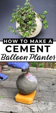 how to make a cement balloon planter