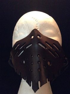 Molded Leather Face Mask Fantasy Villian, Concept Outfits, White Armor, Flask Holder, Leather Gauntlet, Leather Face Mask, Leather Face, Poughkeepsie Ny, Leather Bra