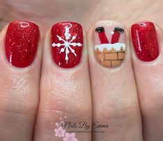 Classy Christmas Nails, Luminary Nails, Festive Christmas Nails, Santa Nails, Red Christmas Nails, Festive Nail Art, Cute Simple Nails