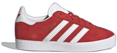 Red Adidas Sneakers With Round Toe, Red Adidas Skate Shoes For Sports, Adidas Gazelle Red, Red High-top Sneakers With Three Stripes, Adidas Gazelle Platform Red, Red Adidas Sneakers With Three Stripes, Adidas Red Sneakers With Three Stripes, Playful Red Non-slip Sneakers, Adidas Red Three Stripes Sneakers