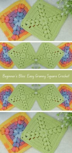 Beginner's guide to crocheting easy granny squares. Step-by-step tutorial for classic stitches. Perfect for newcomers to crochet! Loose Granny Square Crochet, Large Granny Square Crochet Pattern, Advanced Granny Squares, Half And Half Granny Square, Puff Stitch Granny Square, Unique Granny Square Crochet Pattern, Crochet Granny Square Free Pattern, Large Granny Square, Granny Square Free Pattern