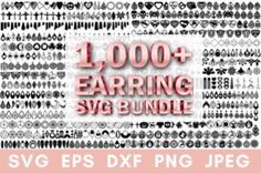 the 1, 000 + earning svg bundle is shown in black and white with pink lettering