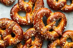 several pretzels with sesame seeds and sea salt