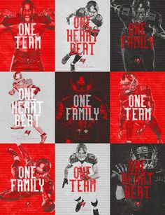 the one team poster is shown in red and black