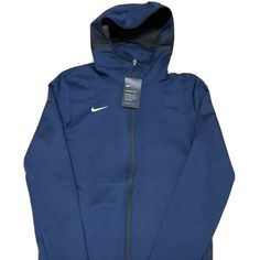 Brand New With Tags, Nike Men’s Therma Flex Basketball Hoodie Jacket Blue At5347-419. Functional Blue Hooded Jacket, Sporty Blue Windproof Hooded Jacket, Blue Hooded Sport Coat For Outdoor, Blue Track Jacket With Adjustable Hood For Outdoor, Blue Sportswear Hooded Winter Jacket, Blue Outdoor Track Jacket With Adjustable Hood, Blue Track Jacket With Drawstring Hood For Fall, Sporty Blue Outerwear With Double-lined Hood, Functional Blue Hooded Jacket For Fall